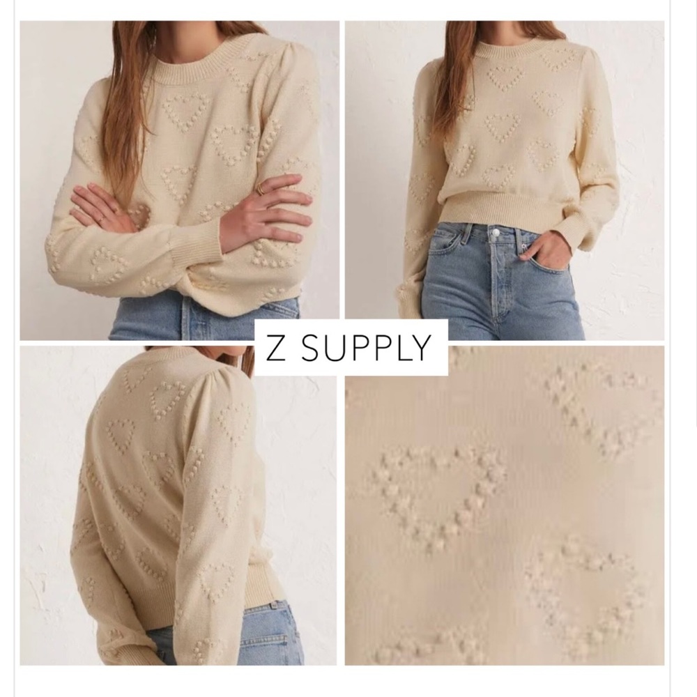ZSUPPLY All We Need Is Love Sweater Sandstone ZW241251 NWT $79
